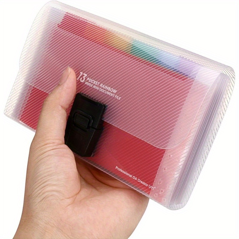 Expandable Accordion File Folder 13 Pockets - A6 확장 파일 정리함 13포켓, 버튼