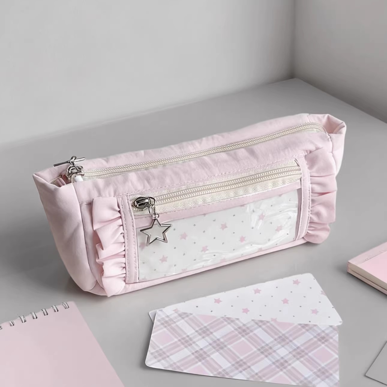 Aesthetic Large Pencil Case Pouch - 귀여운 대용량 필통 다층 대형 필통