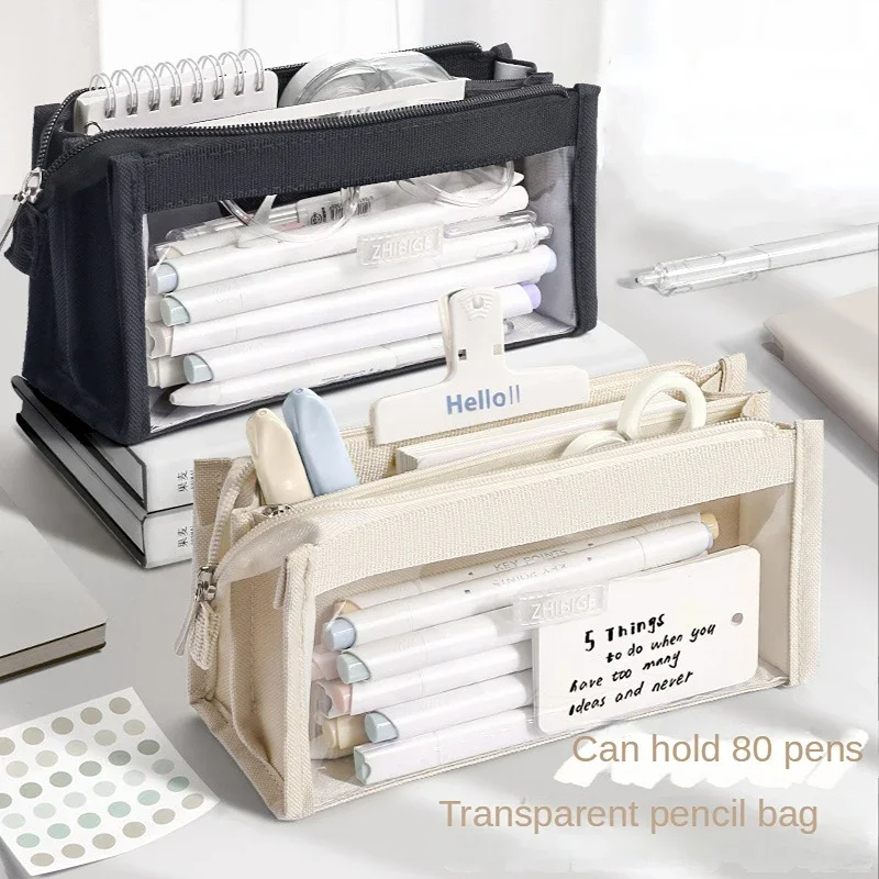 Aesthetic Large Pencil Case Pouch - 6 레이어 대용량 연필 가방 미적