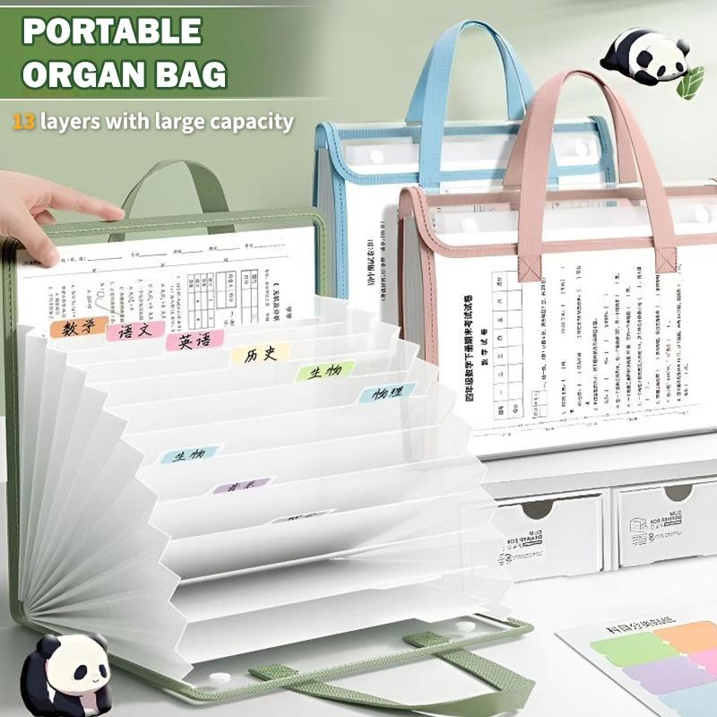Expandable Accordion File Folder 13 Pockets - A4 휴대용 아코디언 파일 정리함 13포켓