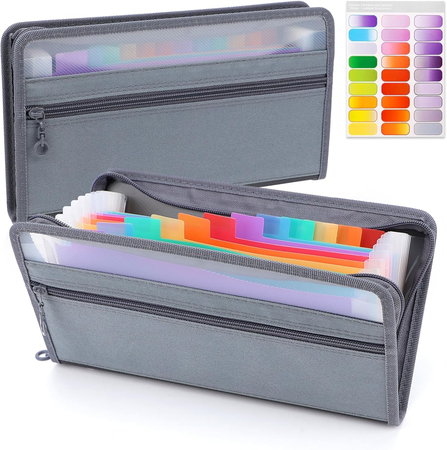 Expandable Accordion File Folder 13 Pockets - 작은 아코디언 A6 파일 정리함 (안전