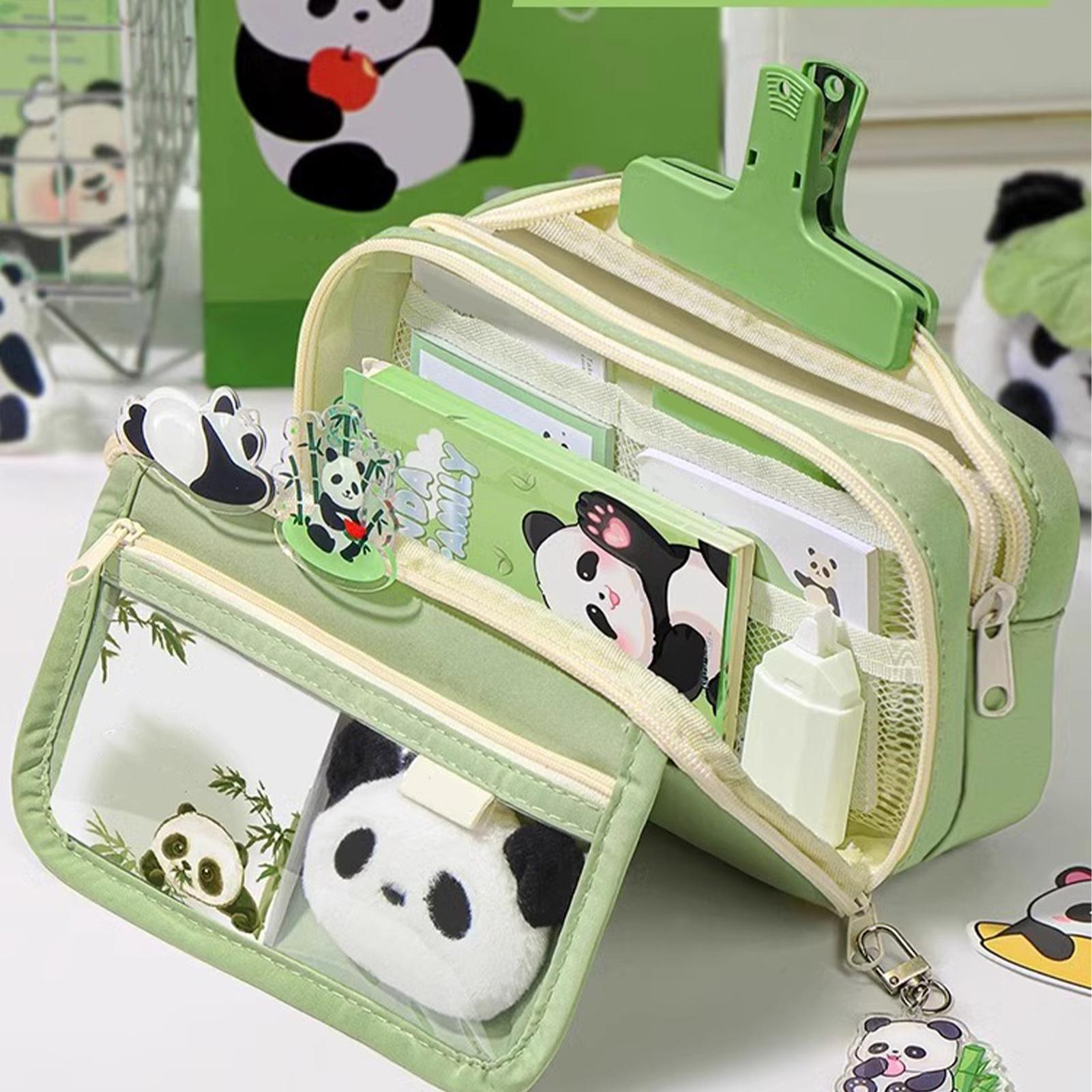 Aesthetic Large Pencil Case Pouch - 미적 감각의 펜슬 케이스, 팬더 펜슬