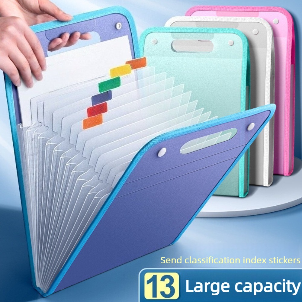 Expandable Accordion File Folder 13 Pockets - 반투명 아코디언 파일 폴더 13포켓 확장형