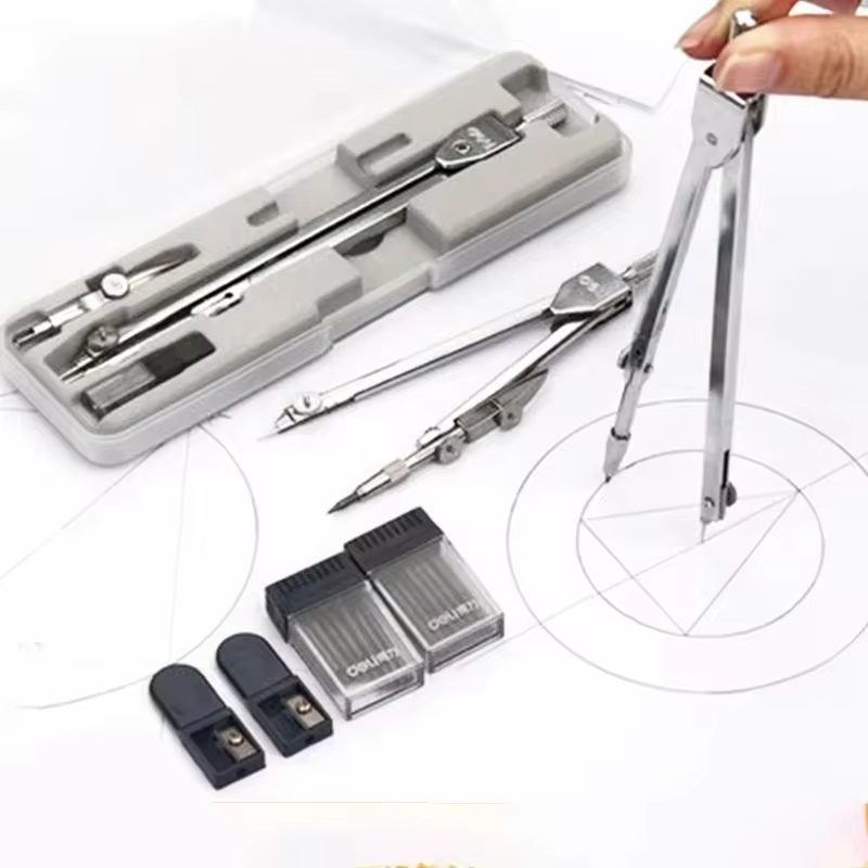 Math Geometry Set With Compass - 스테인레스 스틸 다기능 도면 그리기 나침반