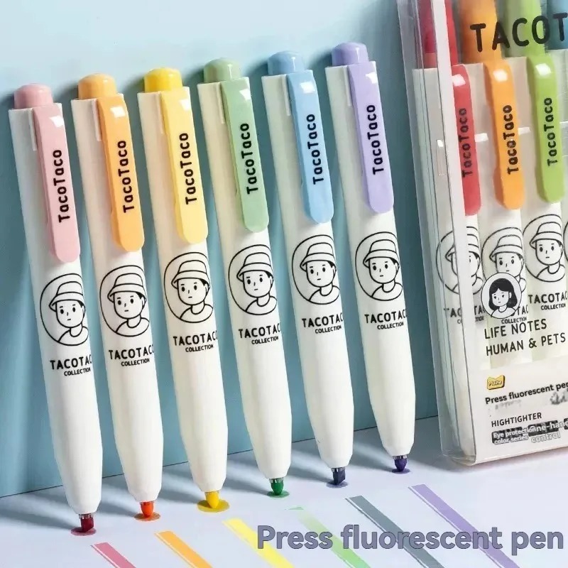 6 개/대 파스텔 컬러 마카롱 형광펜 마커 펜 형광펜  - Pastel Highlighter Set Double Ended 리뷰 및 가격