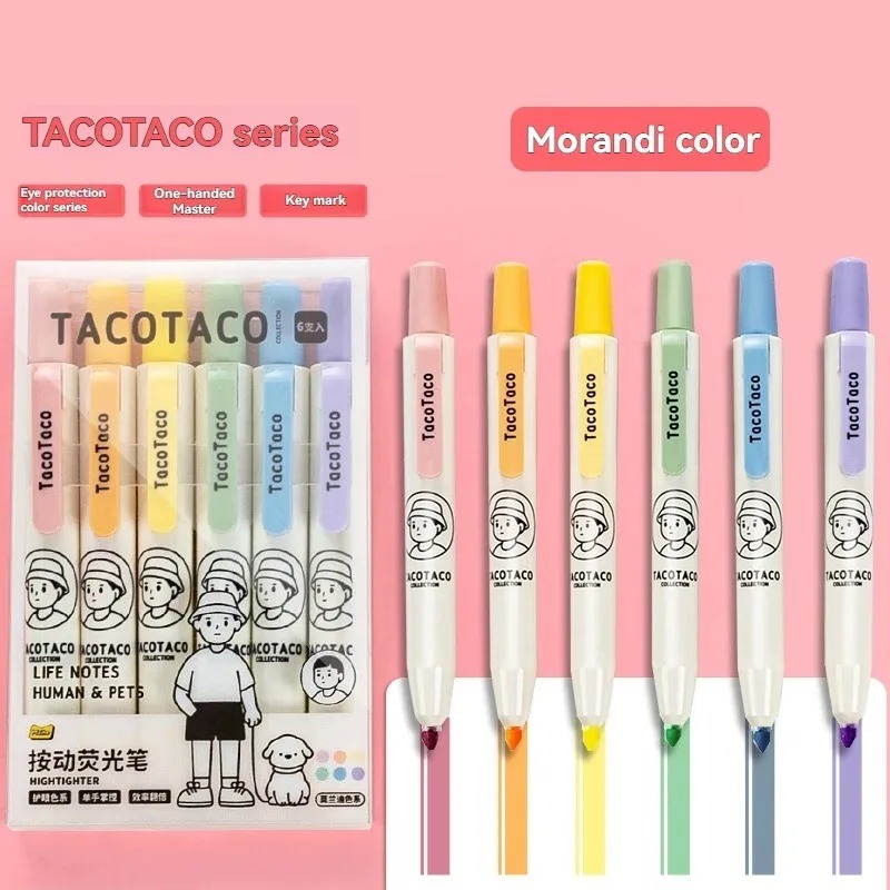 6 개/대 파스텔 컬러 마카롱 형광펜 마커 펜 형광펜  - Pastel Highlighter Set Double Ended 리뷰 및 가격