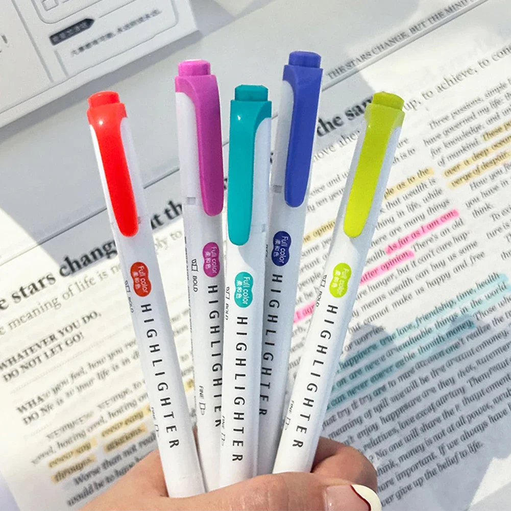 5pcs 파스텔 형광펜 색상 듀얼 팁 형광 후크 펜 컬 - Pastel Highlighter Set Double Ended 리뷰 및 가격