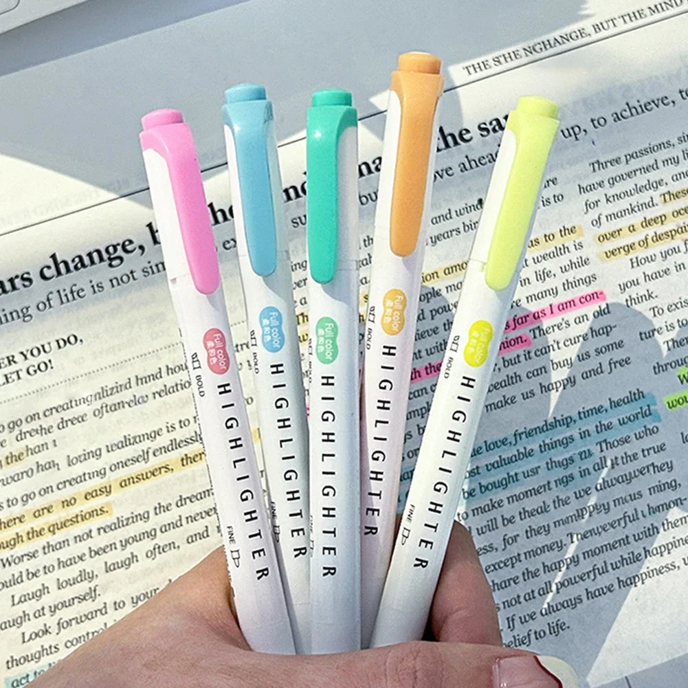 5pcs 파스텔 형광펜 색상 듀얼 팁 형광 후크 펜 컬 - Pastel Highlighter Set Double Ended 리뷰 및 가격