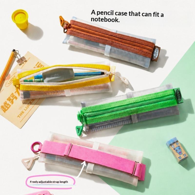투명 메쉬 필통, 이중 지퍼, 조절 가능한 스트랩, 시 - Clear Mesh Pencil Pouch For Exam 리뷰 및 가격