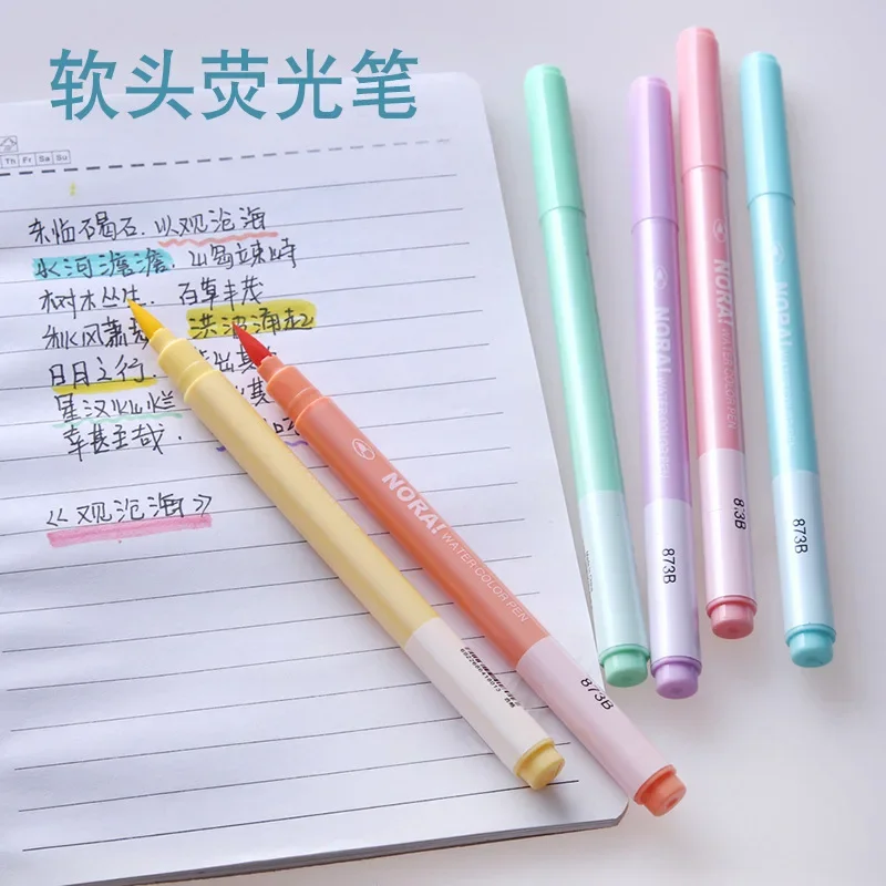 브러시 하이라이터 펜, 카와이 컬러 만화 마커, 파스텔 - Pastel Highlighter Set Double Ended 리뷰 및 가격