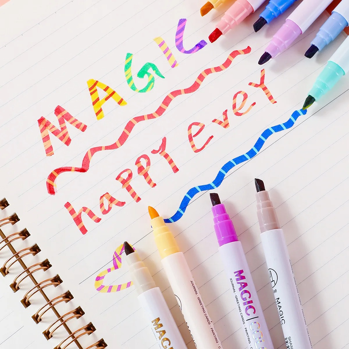 12pcs 양면 매직 컬러 변경 형광펜 세트, 학생 일 - Pastel Highlighter Set Double Ended 리뷰 및 가격
