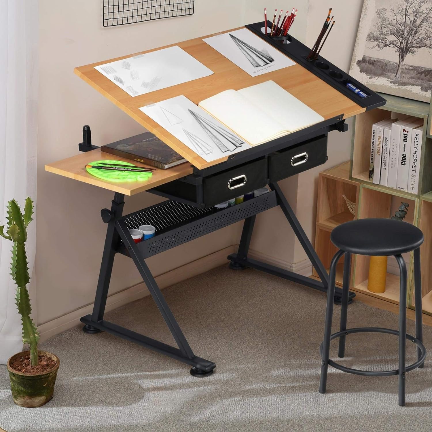 조절 가능한 드래프팅 테이블 아트 데스크와 어울리는 스 - Office Furniture 리뷰 및 가격