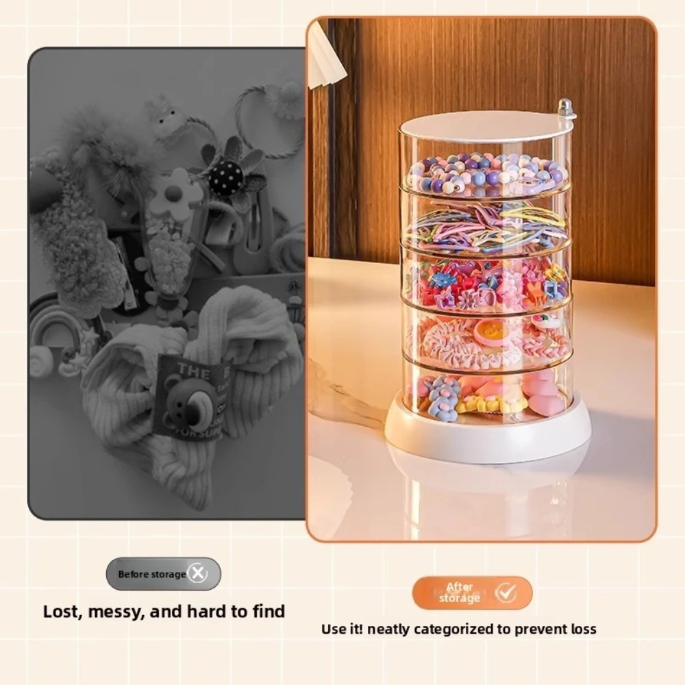360도 회전 투명 헤어 액세서리 정리함, 컴팩트 플라 - Desk Accessories 리뷰 및 가격