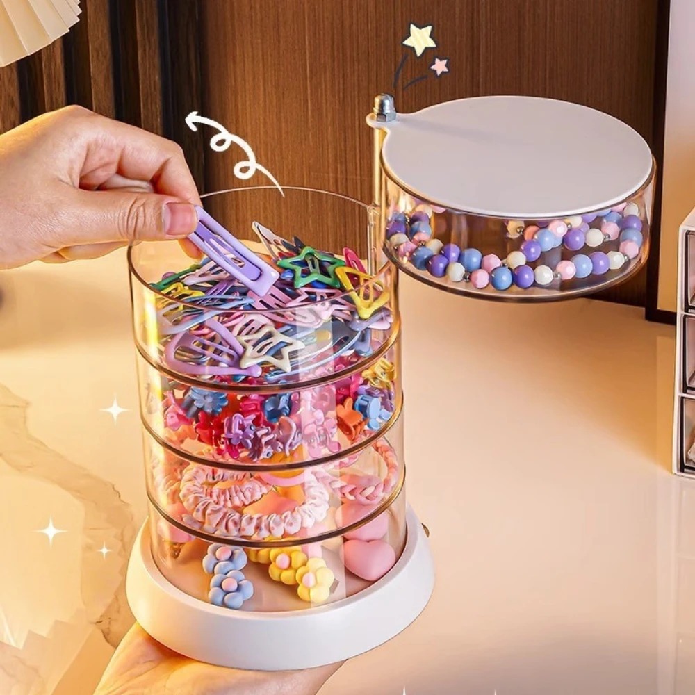 360도 회전 투명 헤어 액세서리 정리함, 컴팩트 플라 - Desk Accessories 리뷰 및 가격