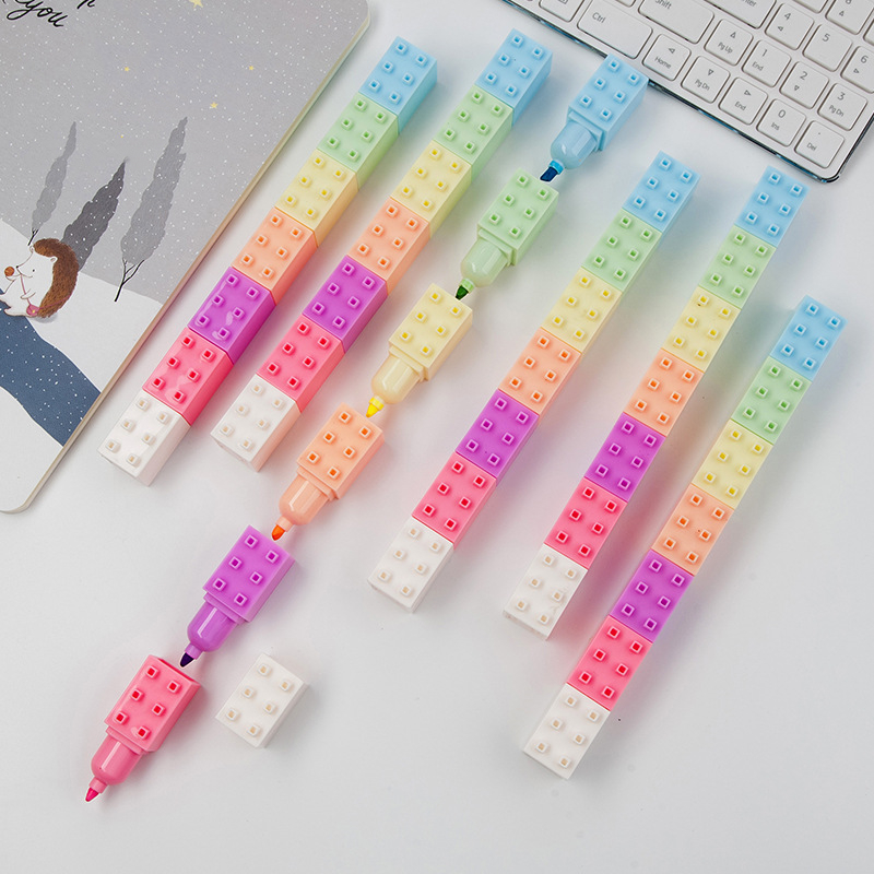파스텔 컬러 바디 빌딩 블록 하이라이터 펜 세트, 형광 - Pastel Highlighter Set Double Ended 리뷰 및 가격