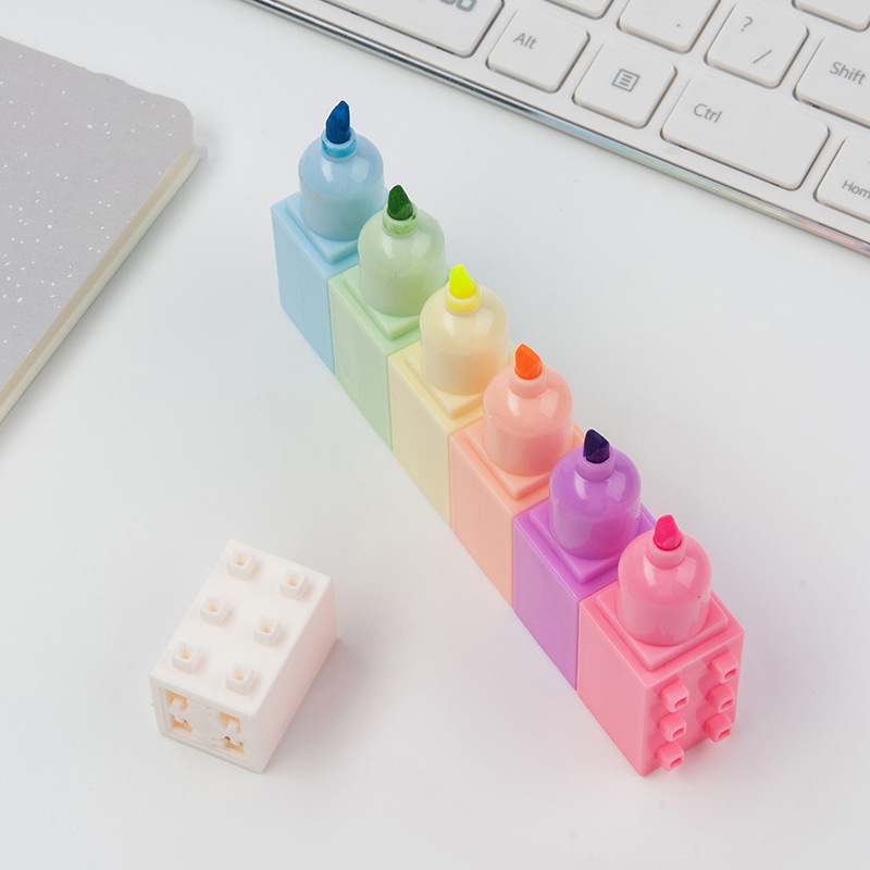 파스텔 컬러 바디 빌딩 블록 하이라이터 펜 세트, 형광 - Pastel Highlighter Set Double Ended 리뷰 및 가격