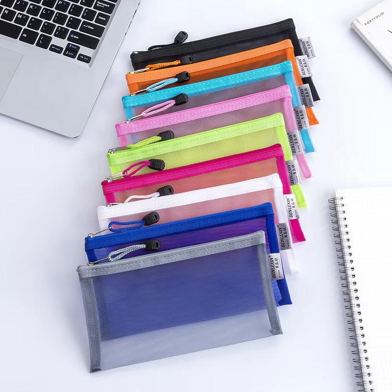 새로운 내구성 있는 지퍼 메쉬 연필 파우치 투명, 학교 - Clear Mesh Pencil Pouch For Exam 리뷰 및 가격