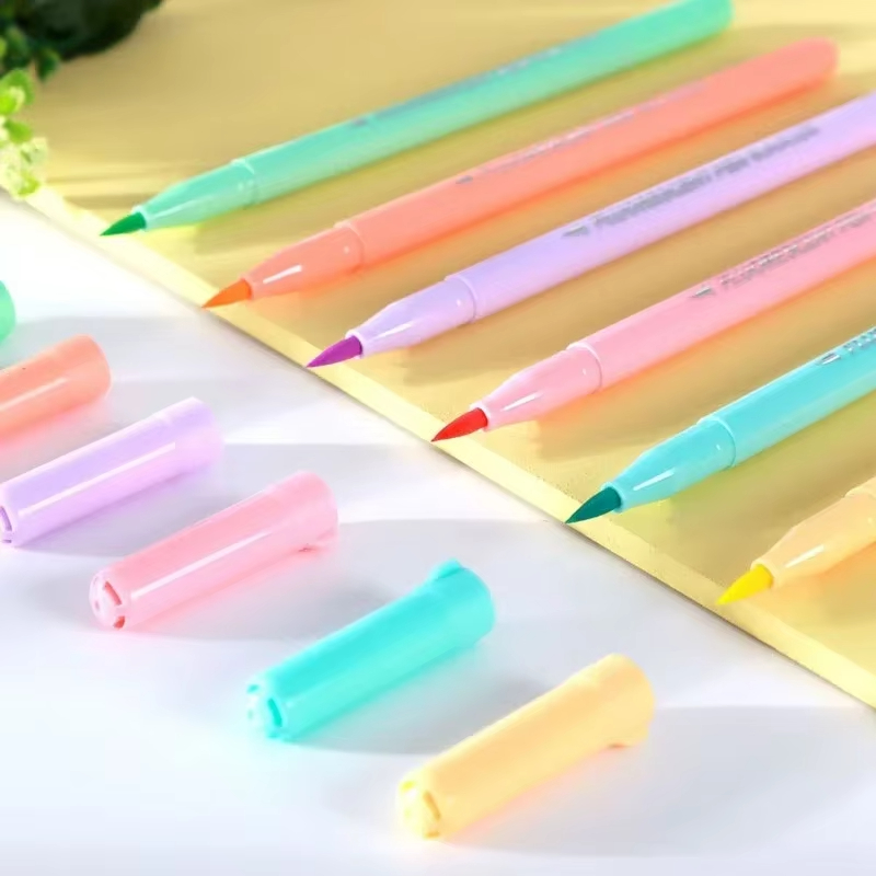 6 색 소프트 브러시 형광펜 세트 파스텔 마커 브러시  - Pastel Highlighter Set Double Ended 리뷰 및 가격