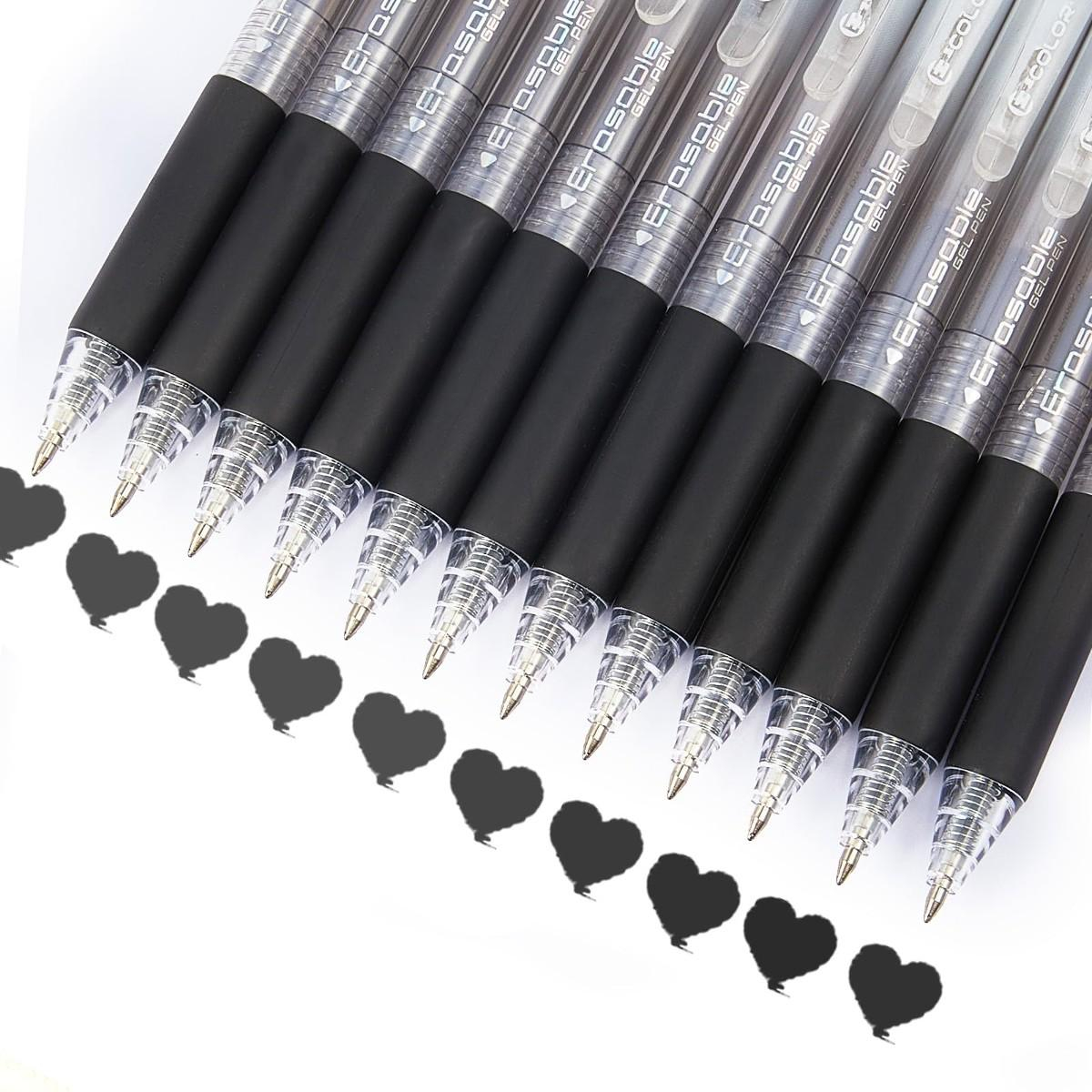 12팩 0.7mm 지울 수 있는 젤 펜, 부드러운 필기 - Retractable Eraser Pen Click 리뷰 및 가격