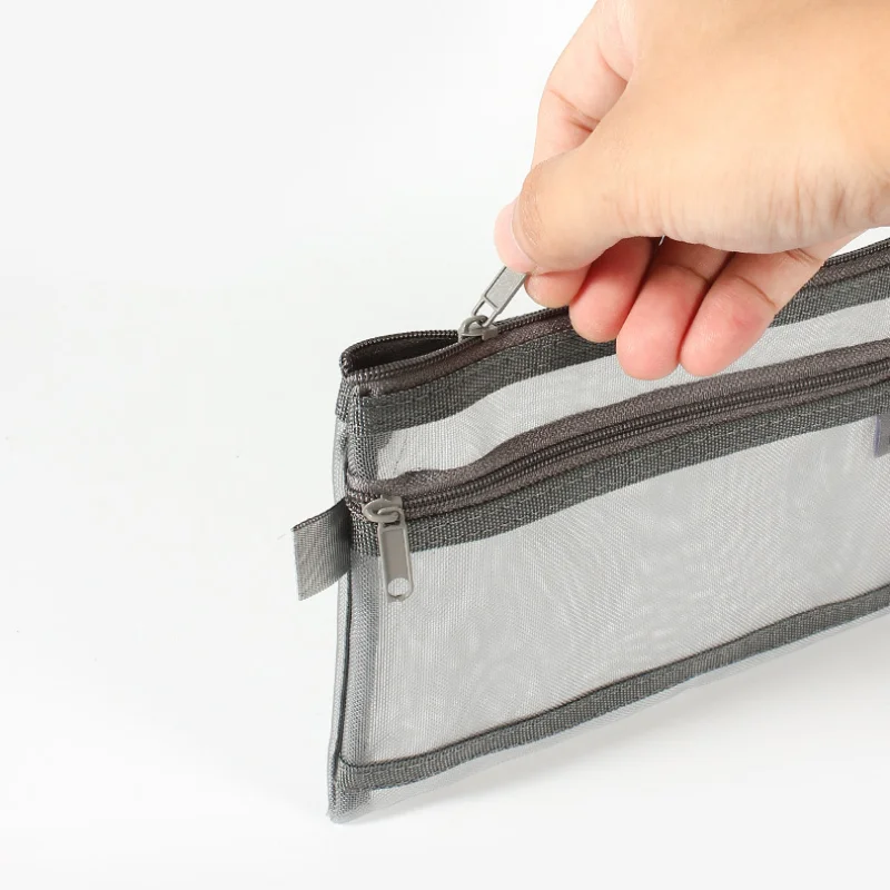 A6 투명 나일론 메쉬 문구 가방 이중 레이어 대용량  - Clear Mesh Pencil Pouch For Exam 리뷰 및 가격