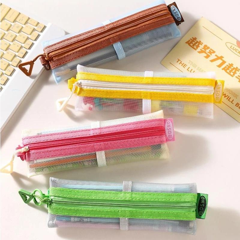 투명 메쉬 필통, 이중 지퍼, 조절 가능한 바인딩 스트 - Clear Mesh Pencil Pouch For Exam 리뷰 및 가격