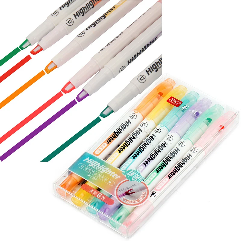 독특한 창 팁 하이라이터 펜, 더블 헤드 파스텔 컬러, - Pastel Highlighter Set Double Ended 리뷰 및 가격
