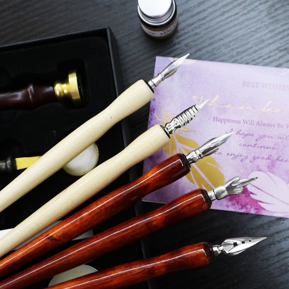 6PCS 듀얼 컬러 톤 만화 딥펜 홀더 오리지널 우드  - Writing Tools 리뷰 및 가격