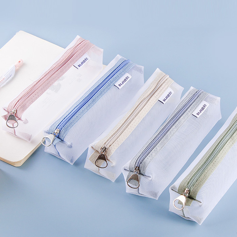 투명 나일론 메쉬 펜 가방 대용량 남여 공용 문구 파우 - Clear Mesh Pencil Pouch For Exam 리뷰 및 가격