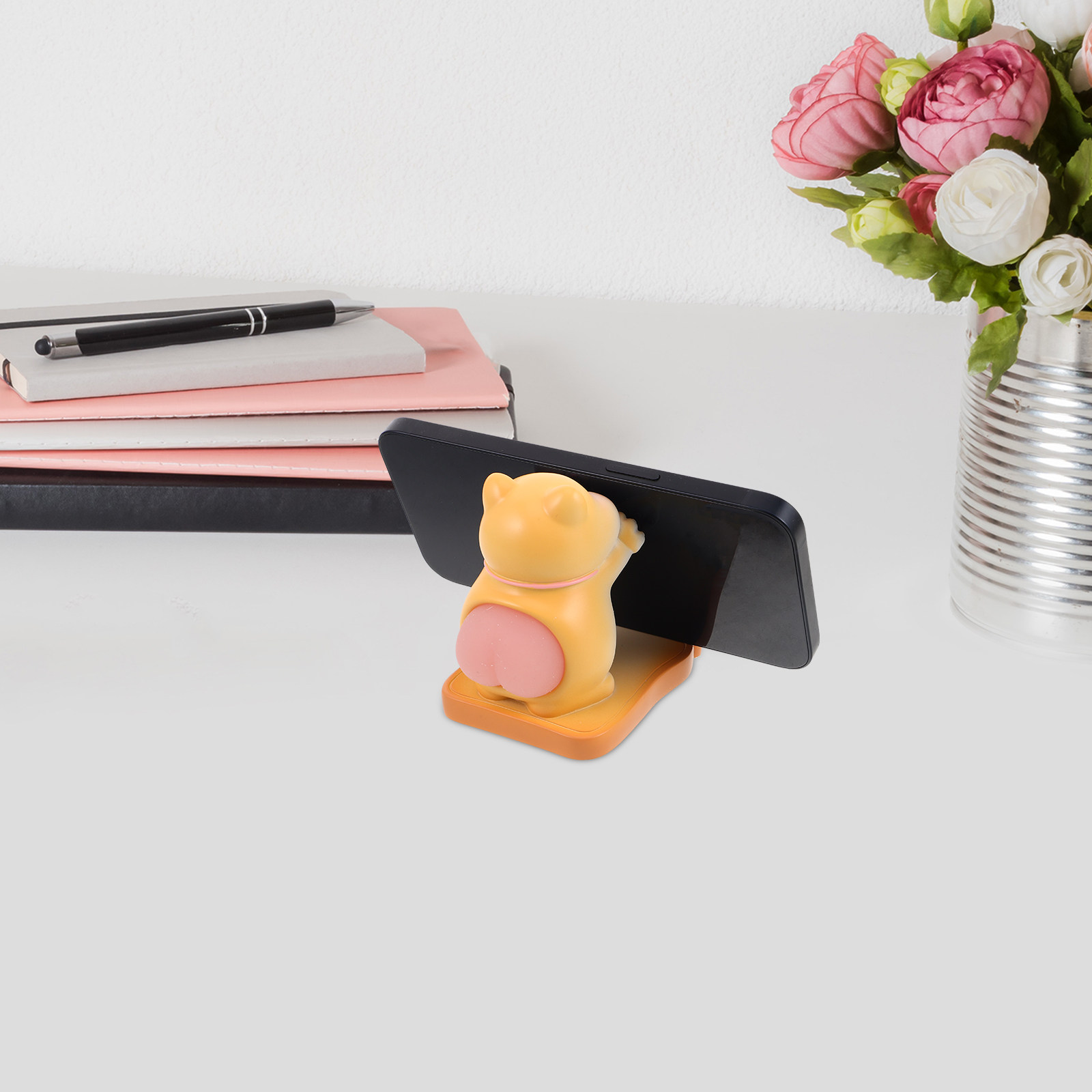 귀여운 고양이 모양 휴대폰 거치대 레진 만화 디자인 휴 - Desk Accessories 리뷰 및 가격